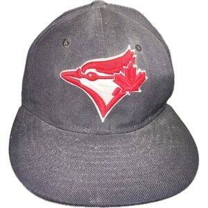 Toronto Blue Jays New Era 59Fifty Size‎ 7 1/8 Fitted Cap Hat All Red Logo Navy